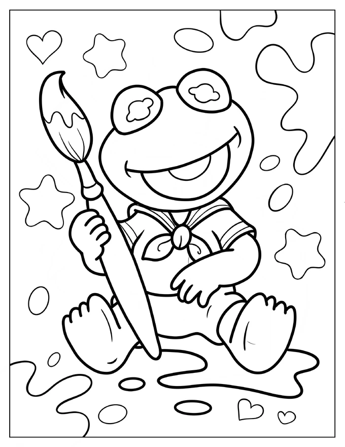 Baby Kermit The Frog Coloring Pages For Kids