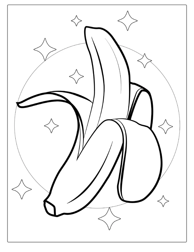 Banana Coloring Sheet