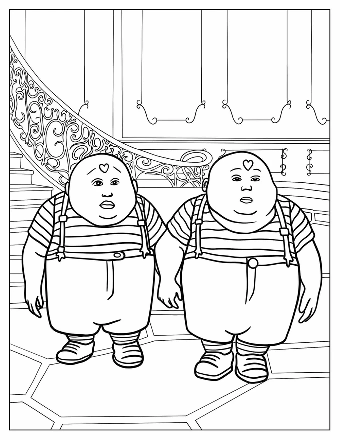 Coloring Page Of Tweedledum Chracters