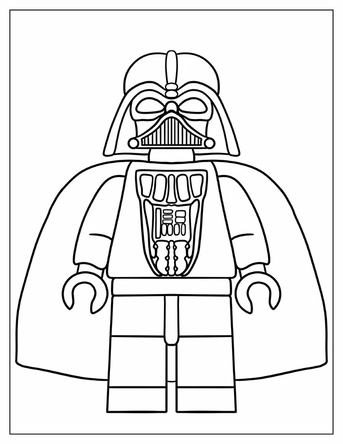 Easy Lego Darth Vader Coloring Page