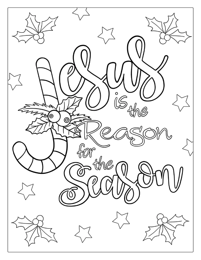 Jesus Candy Cane Coloring Page For Kids