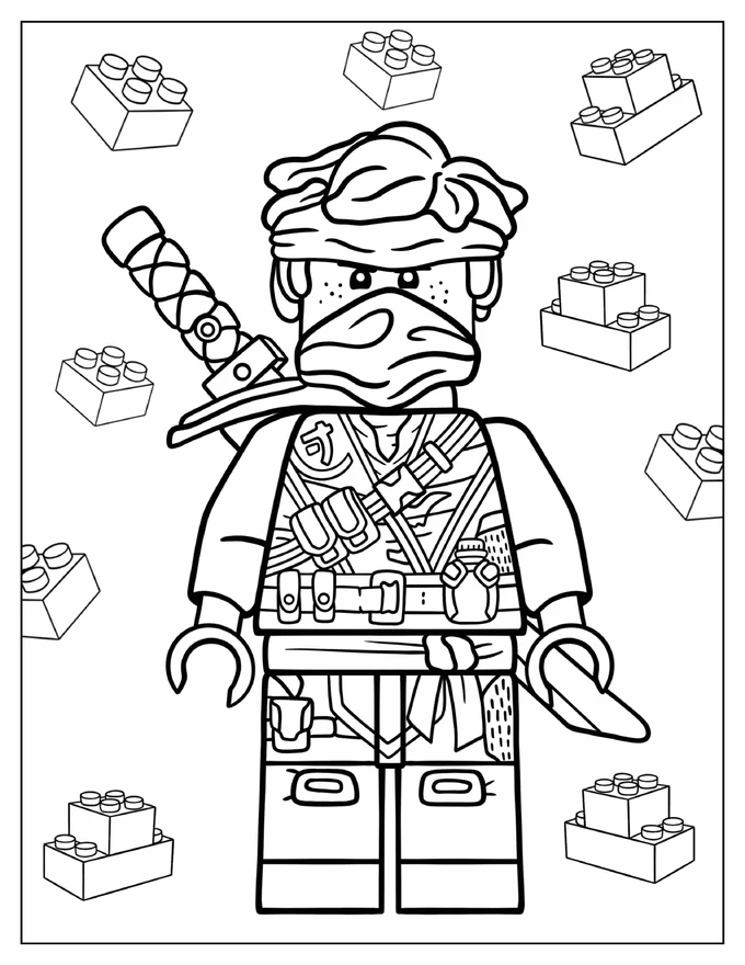 Cute Jay Lightning Ninja Coloring Sheet