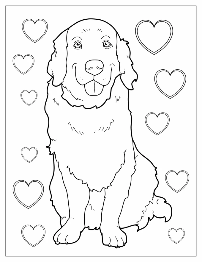 Adult Golden Retriever Coloring Page