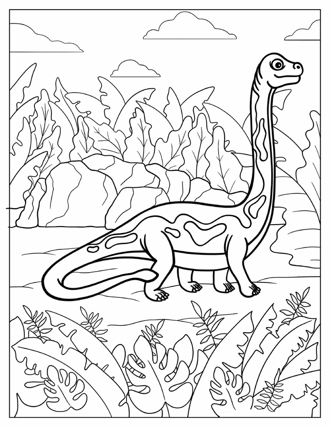 Cute Brachiosaurus Coloring Page