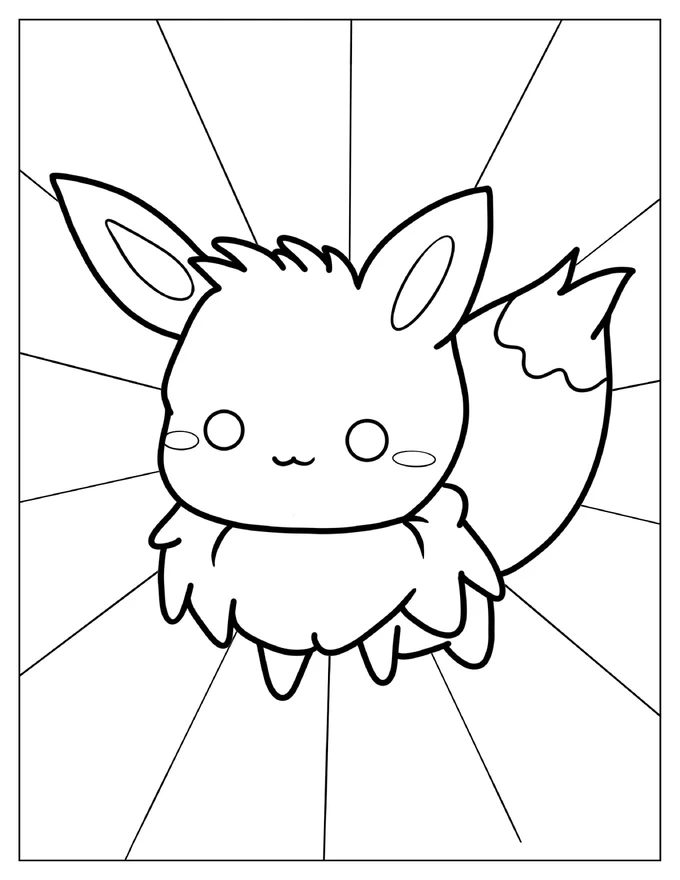 Easy Outline Of Eevee Coloring Sheet