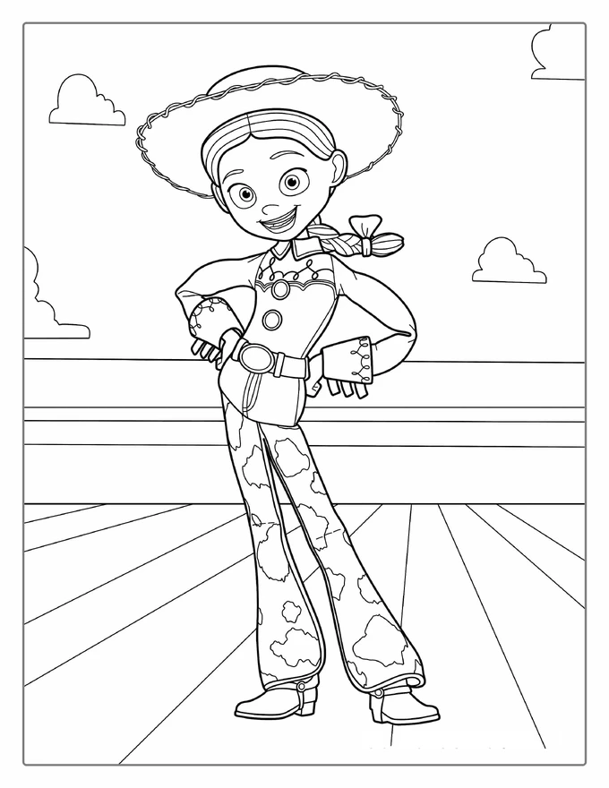 Jesse The Cowgirl Coloring Picture For Kids