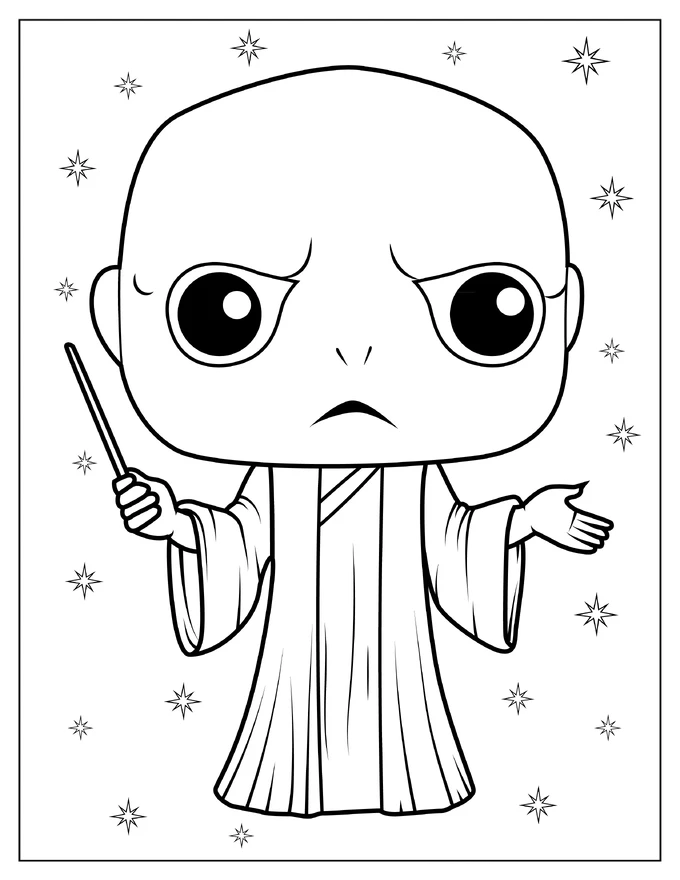 Chibi Voldemort Coloring Sheet