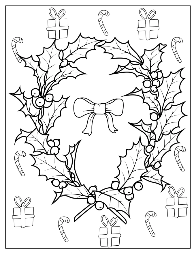 Intricate Mistletoe Coloring Page