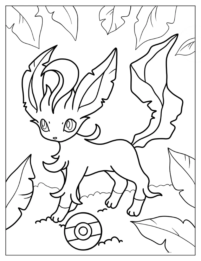 Leafeon Eevee Coloring Sheet