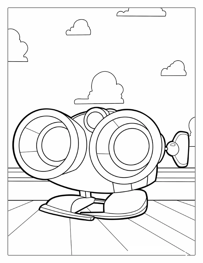 Lenny the Binoculars Coloring Sheet For Kids