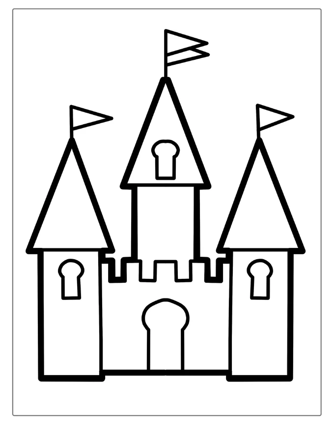 Outline Of Castle For Preschoolers