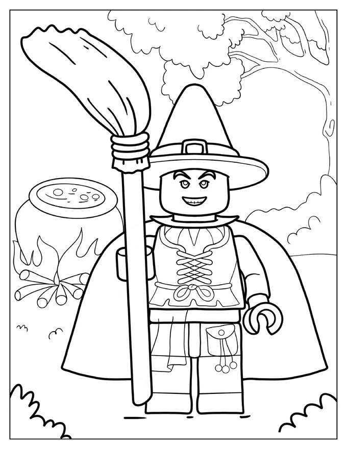 Lego Witch Coloring Sheet For Kids