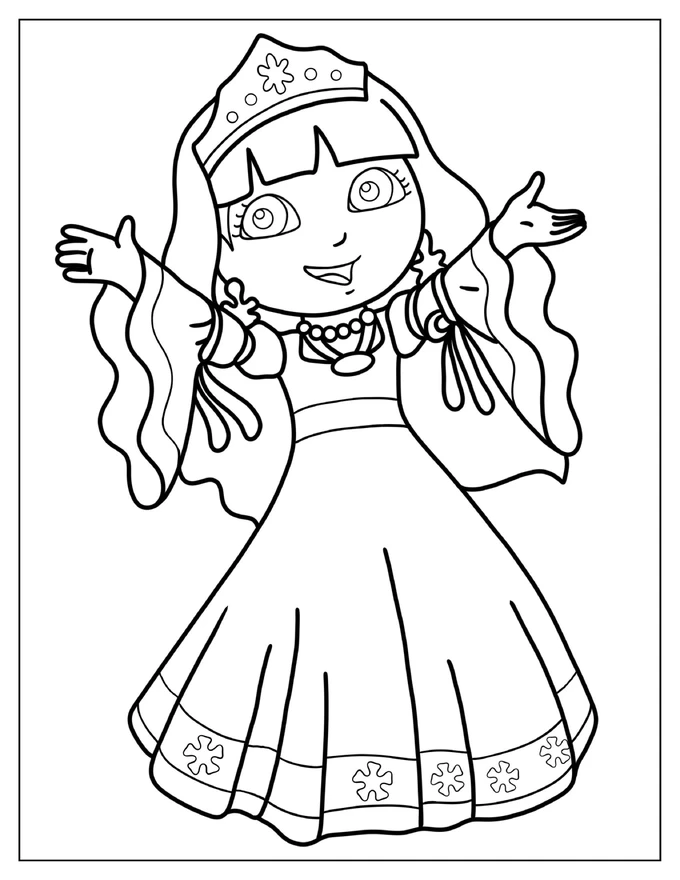 Princess Dora Coloring Page