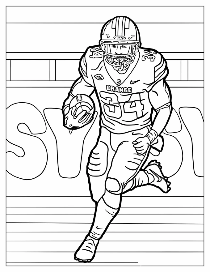 Detailed Quarterback Coloring Sheet