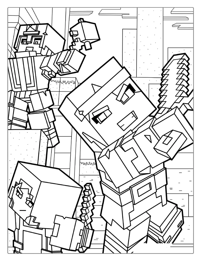 Minecraft Dungeons Coloring Page