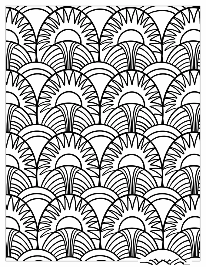 Palm Tree Pattern Coloring Sheet