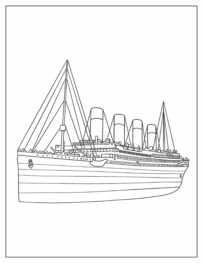 Back View Of The Titanic To Color