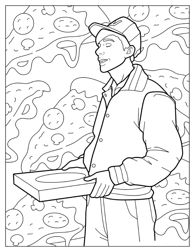 Pizza Boy Home Alone Coloring Sheet