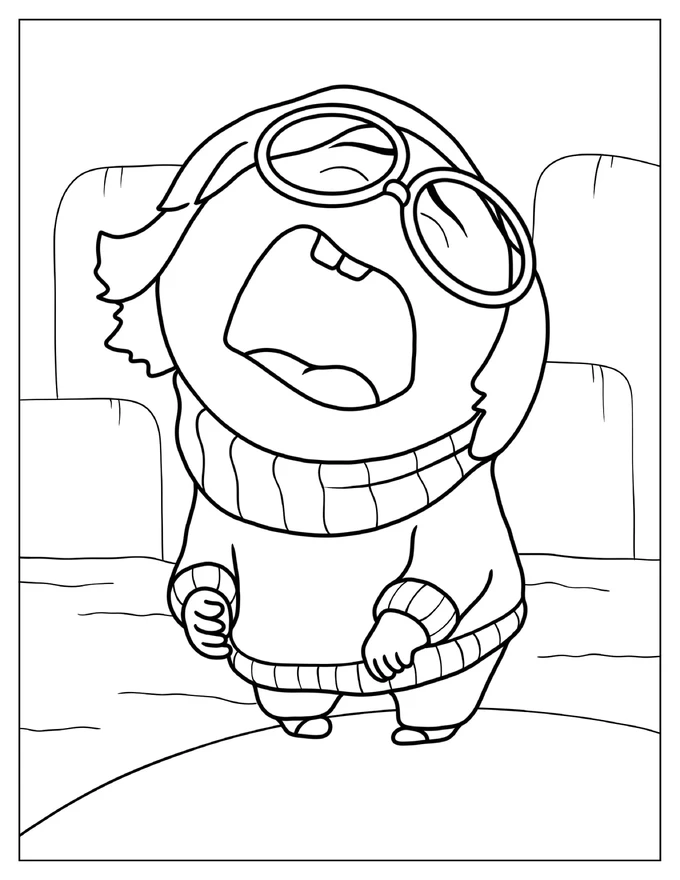 Coloring Page Of Sadness Crying