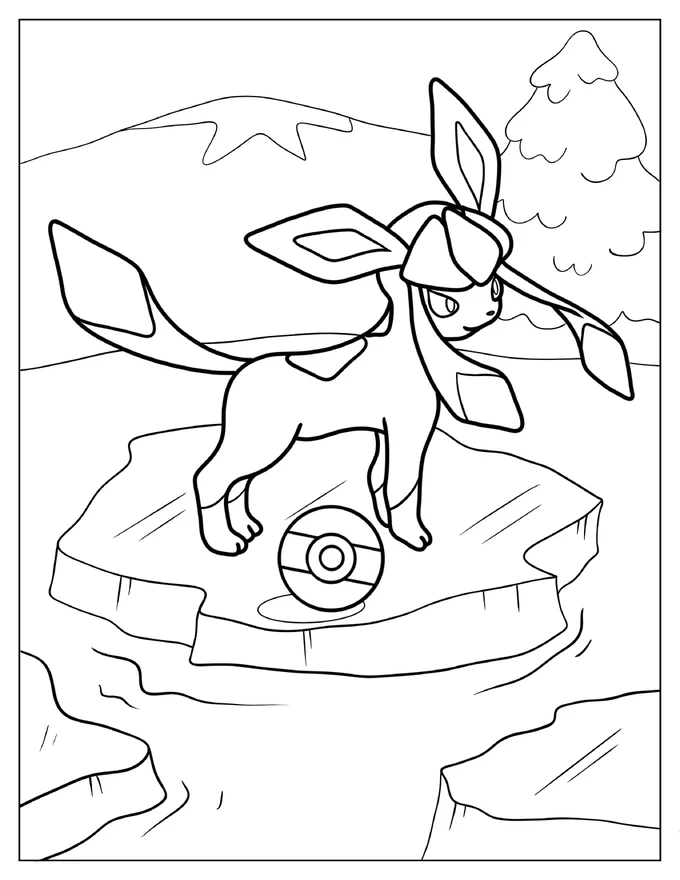 Glaceon Eevee On Ice To Color