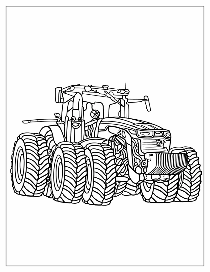 Detailed Outline Of John Deere Tractor