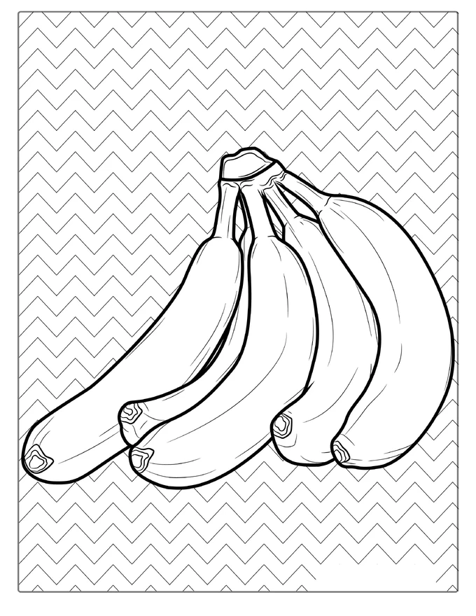 Fresh Bunch Of Bananas Coloring Page