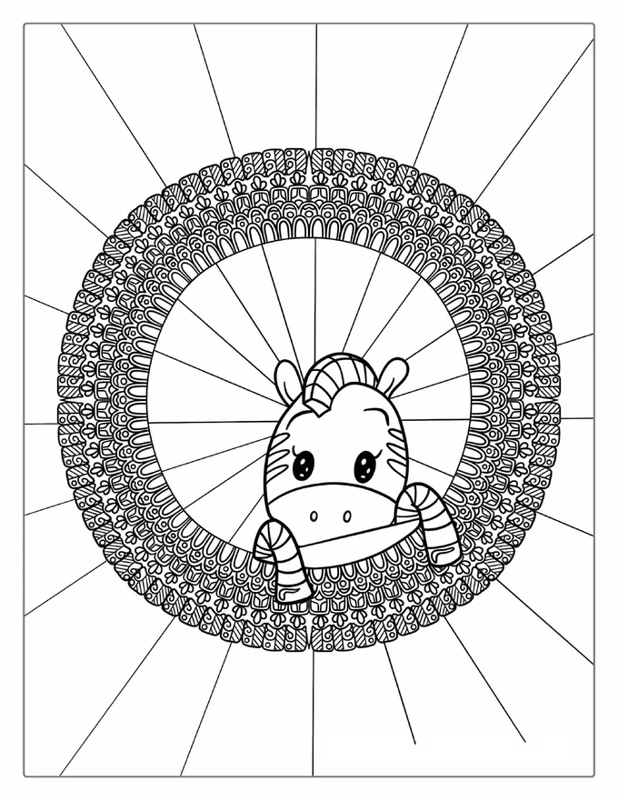 Zebra Mandala Coloring Page