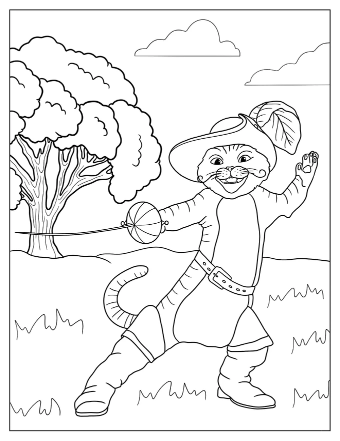 Puss In Boots Coloring Page