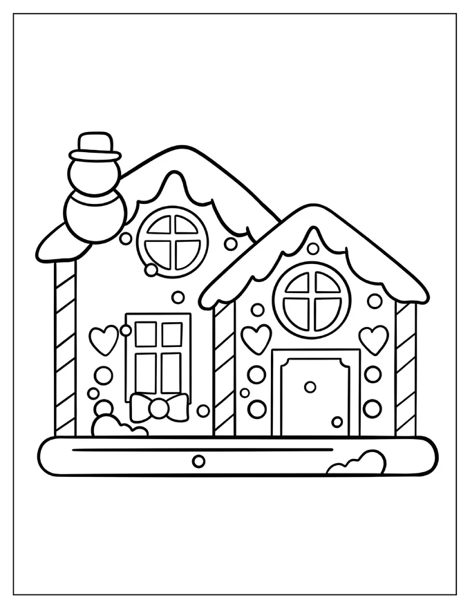 Easy Outline Of a Gingerbread House For Toddlers