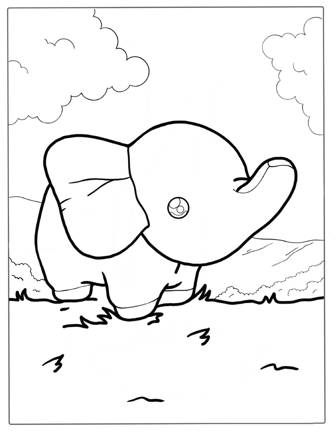 Kawaii Elephant With Little Trunk