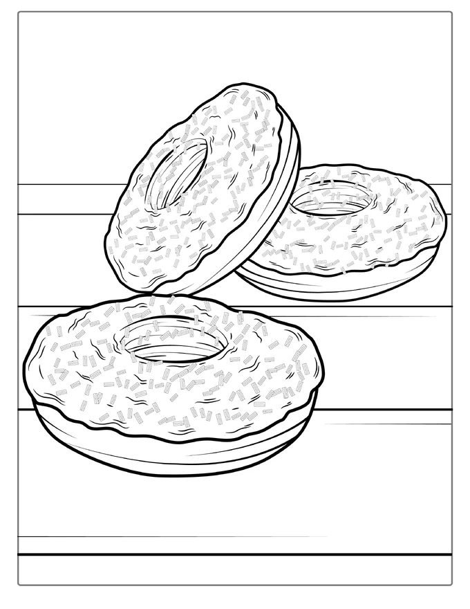 Donuts Coloring Page