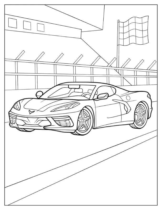 Coloring Page Of Corvette Stingray