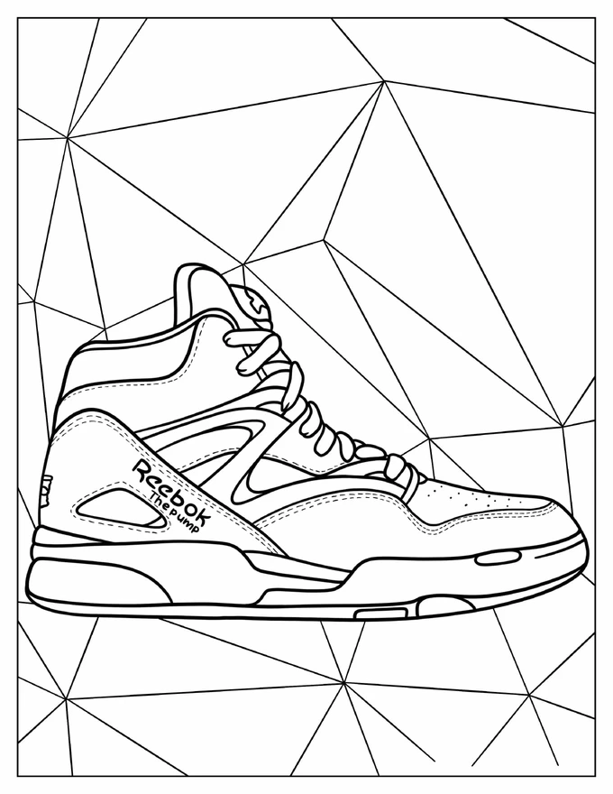 Easy Outline Of Reebok The Pump To Color