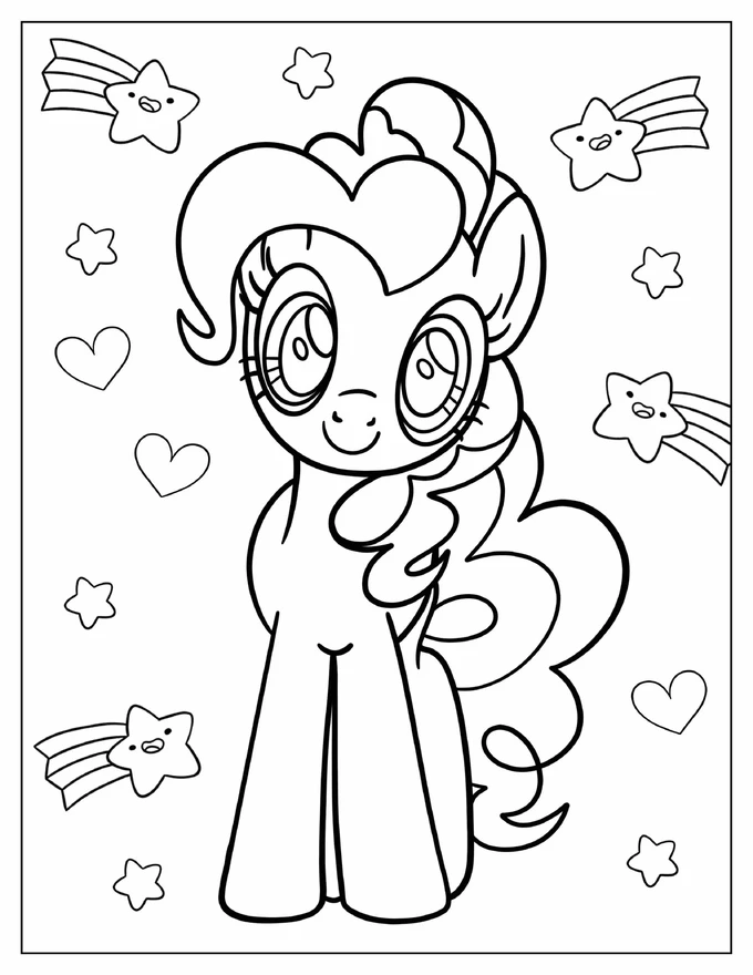 Easy Fluttershy Pony With Hearts and Stars