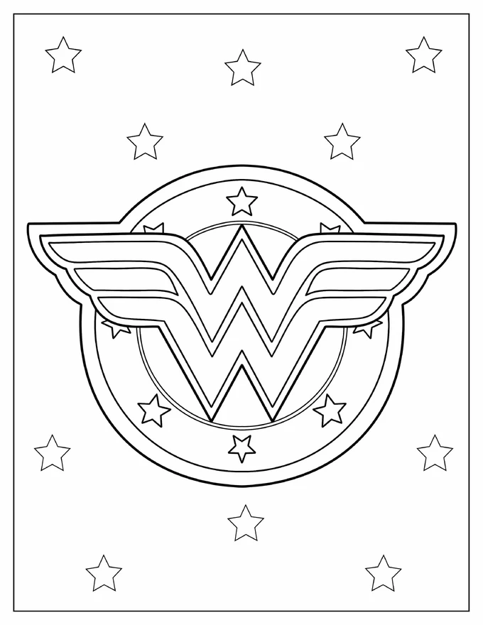 Wonder Woman Logo Coloring Page