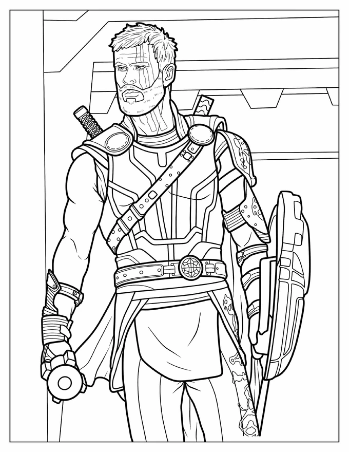 Thor Ragnarok Coloring Page