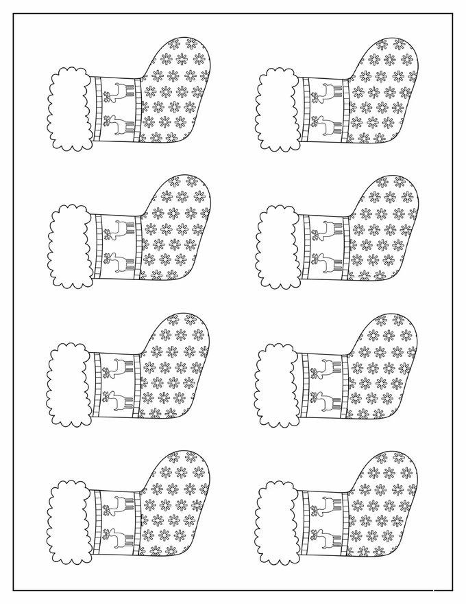 Small Reindeer Christmas Stockings Template