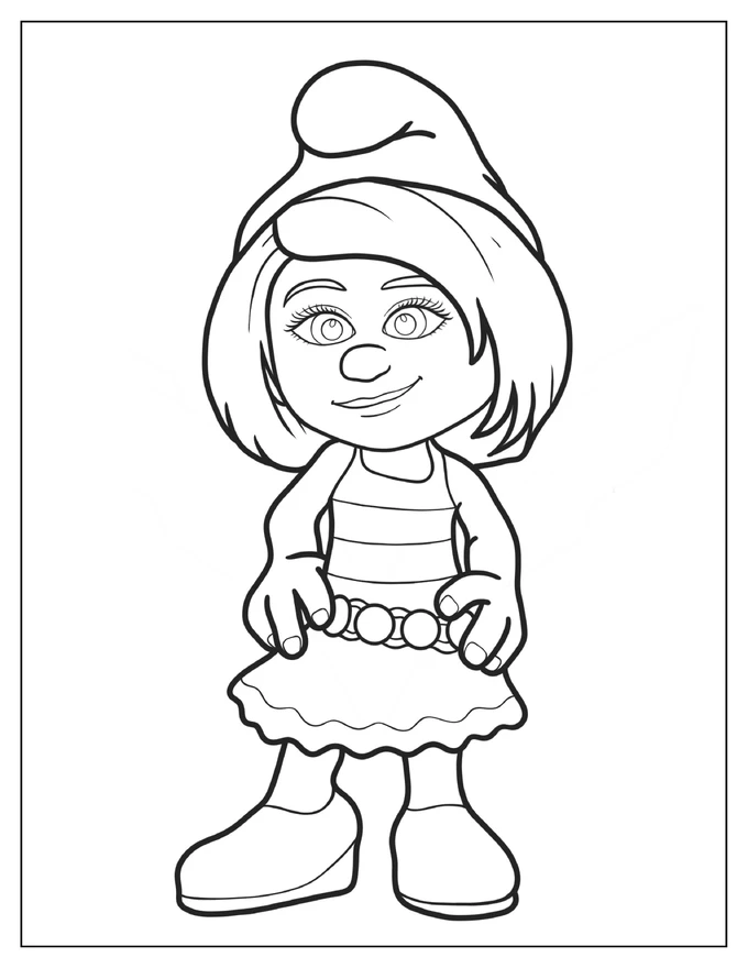 Cute Vexy Smurf Coloring Page