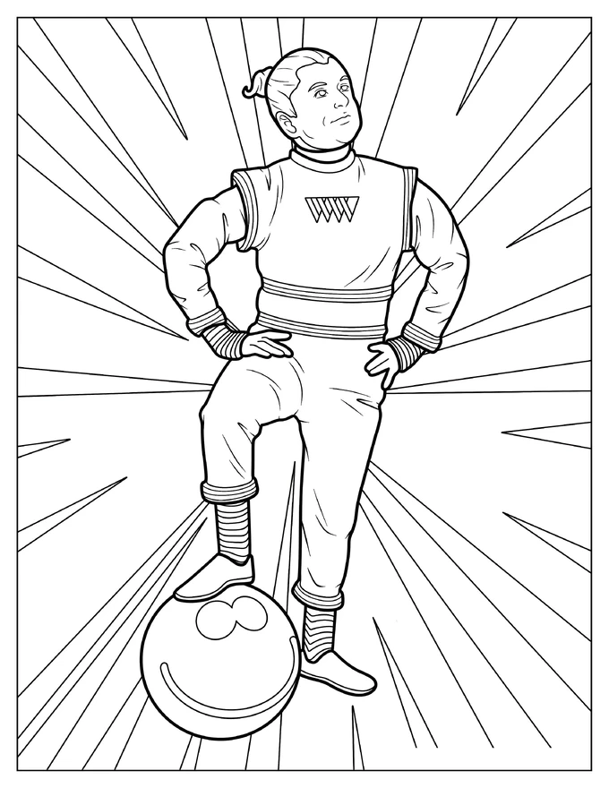 Oompa Loompa With One Foot On A Ball Coloring Page