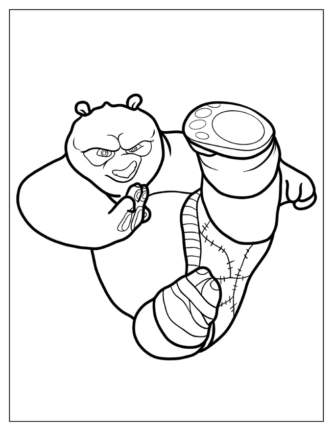 Easy Coloring Page Of Po For Kids