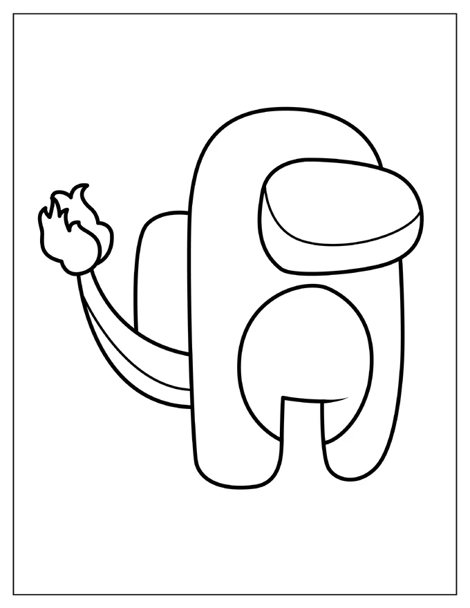 Coloring Sheet of Charizard Among Us