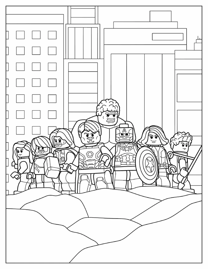 Coloring Page Of Lego Avengers