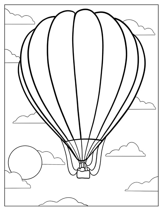 Easy Outline Of a Hot Air Balloon With Burner