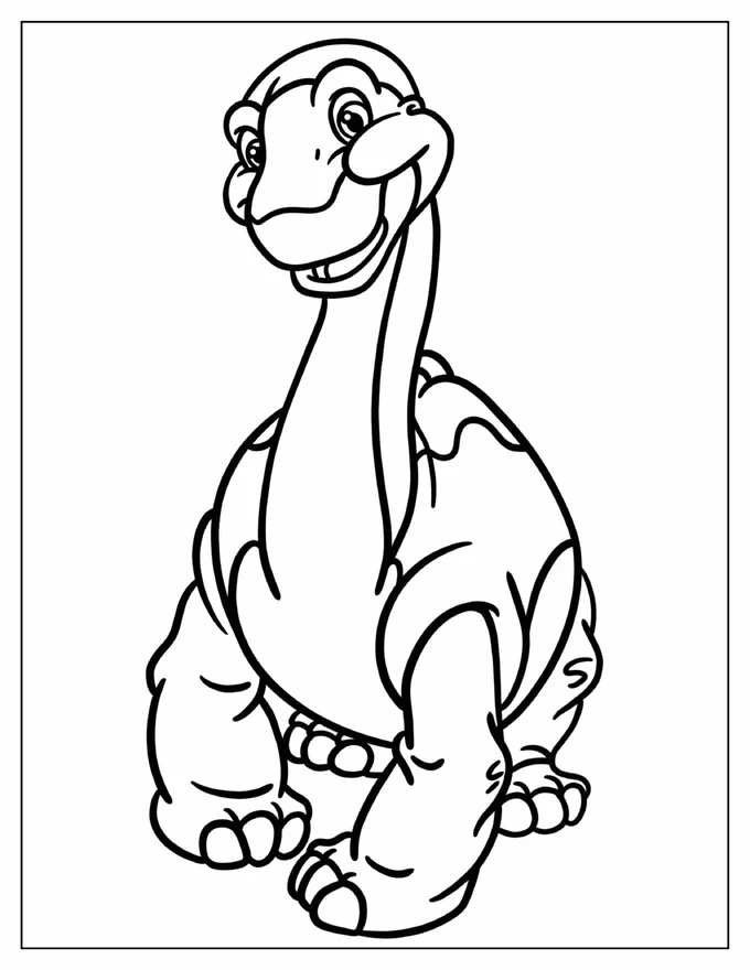 Simple Littlefoot Coloring Page For Kids