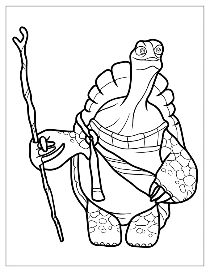 Outline Of Grand Master Oogway Coloring Sheet