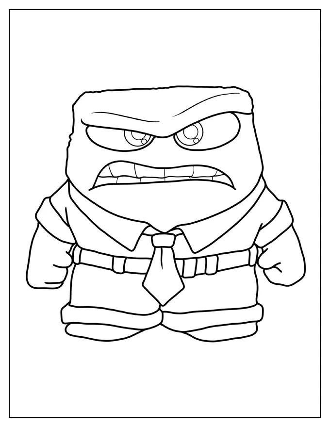 Easy Coloring Page Of Anger From Inside Out