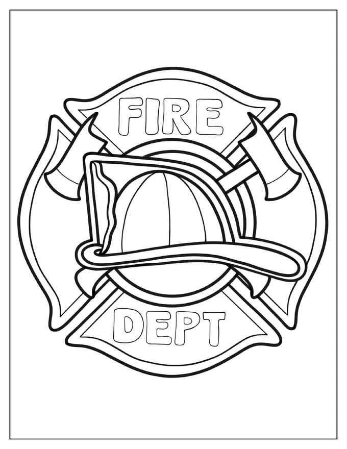 Fire Department Logo Coloring Page