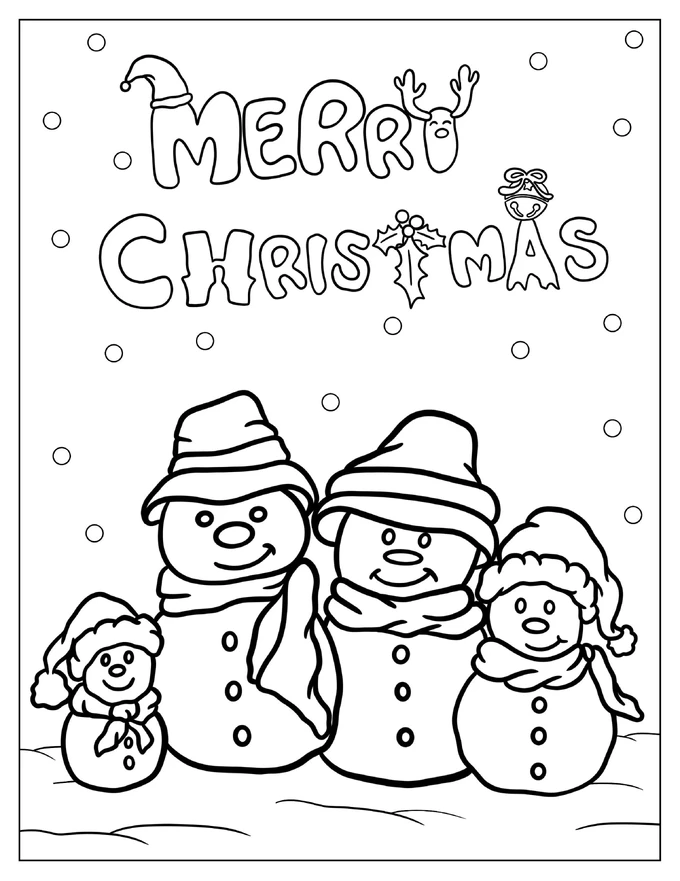 Snowman Family Coloring Sheet