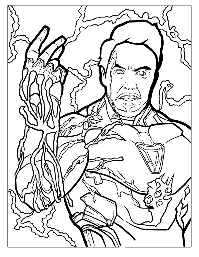 Iron Man With Infinity Stones Coloring Sheet