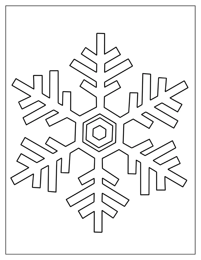 Easy Snowflake Coloring Sheet